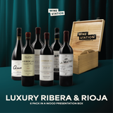 Luxury Rioja & Ribera Del Duero 6-Pack IN BOUTIQUE BRANDED WOODEN BOX